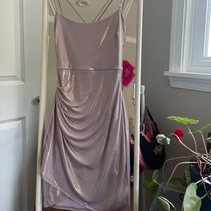 This is a beautiful lilac gloss like dress